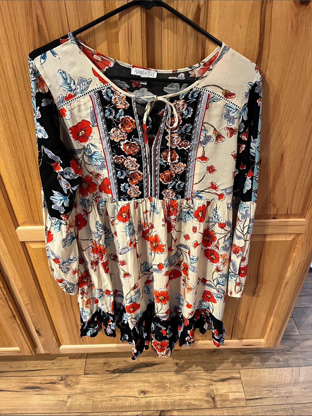 PATRONS OF PEACE Boho Peasant Dress, size M - EUC